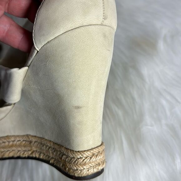UGG Lucy Ankle Light Tan Twist Wrap Jute Wedge‎ Platform Sandals Sz 8.5 - Picture 8 of 9